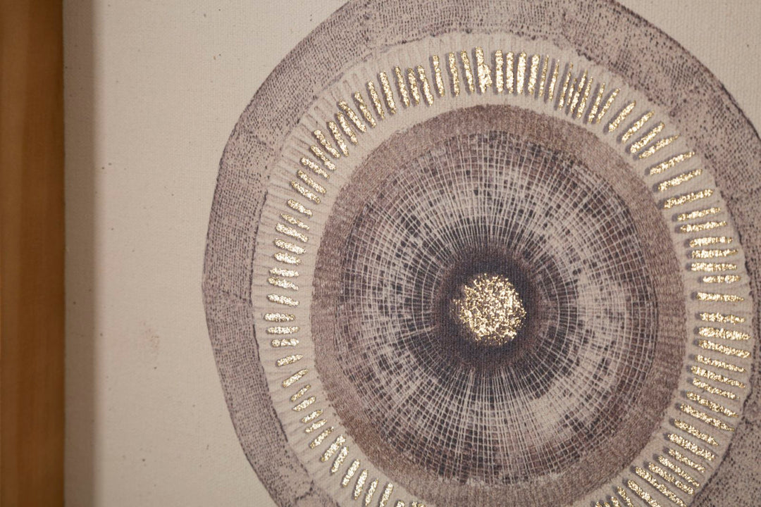 Beige Geometrische Kreise Gemälde