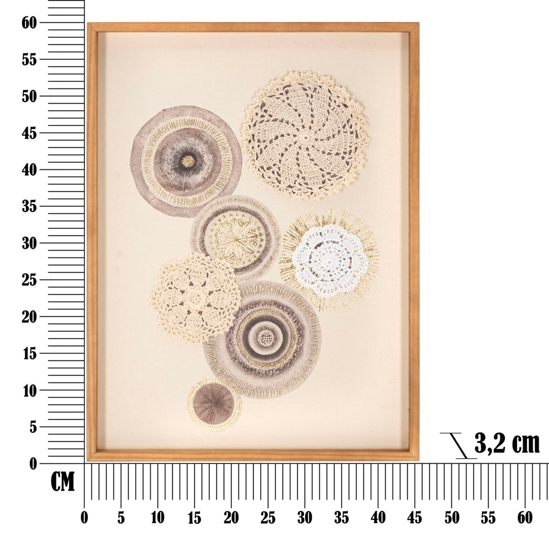 Beige Geometrische Kreise Gemälde