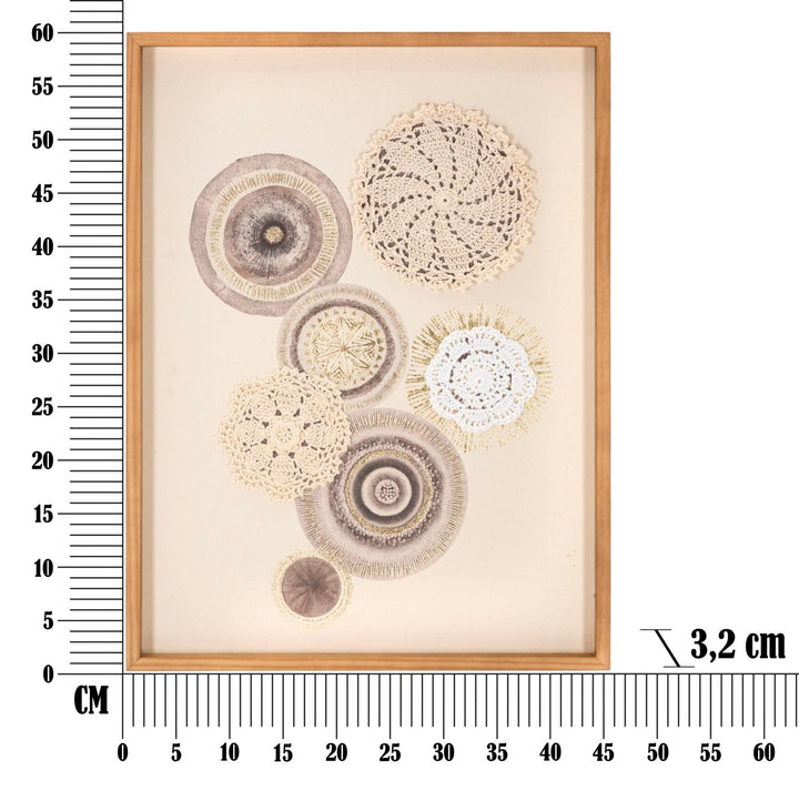 Beige Geometrische Kreise Gemälde