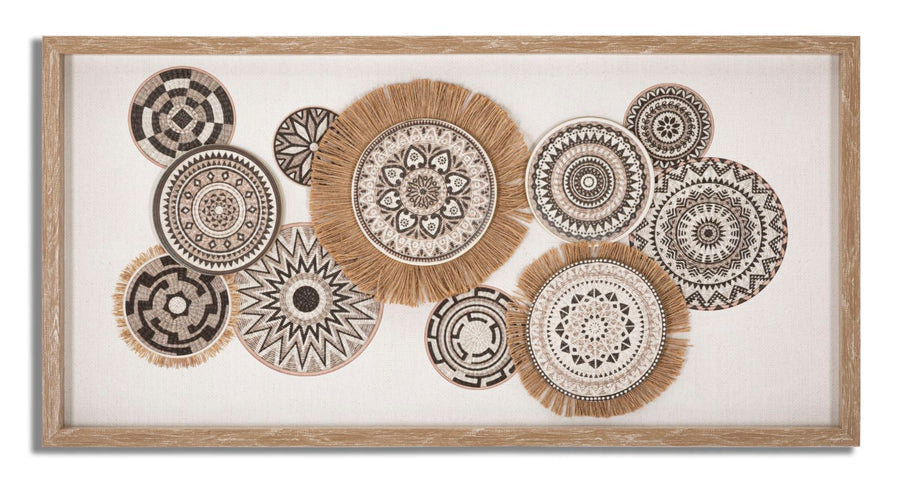 Beige Geometrische Kreise Gemälde