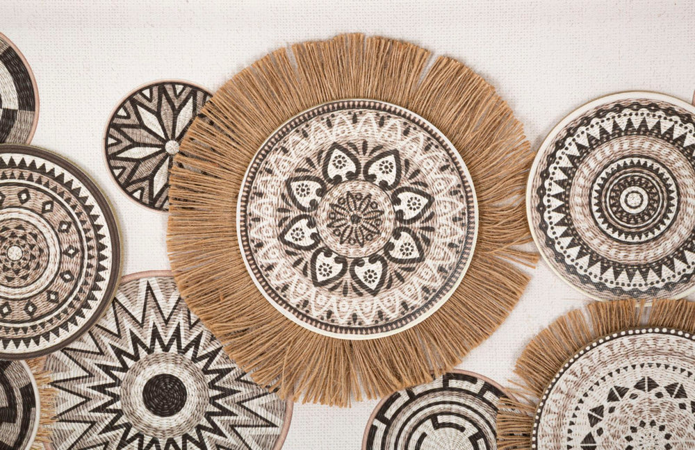 Beige Geometrische Kreise Gemälde