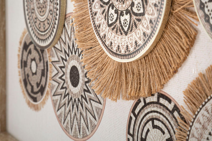 Beige Geometrische Kreise Gemälde