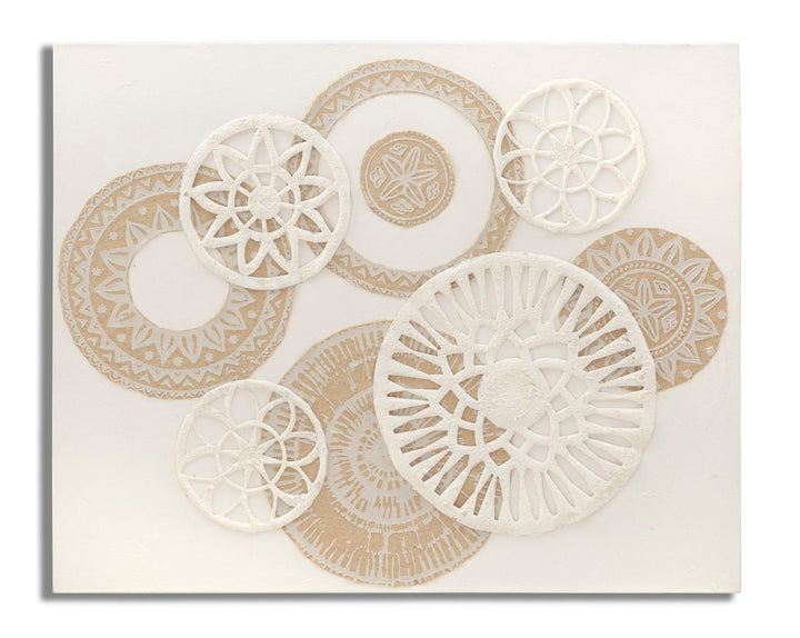 Beige Geometrische Kreise Gemälde