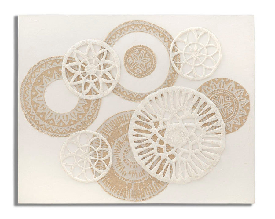 Beige Geometrische Kreise Gemälde