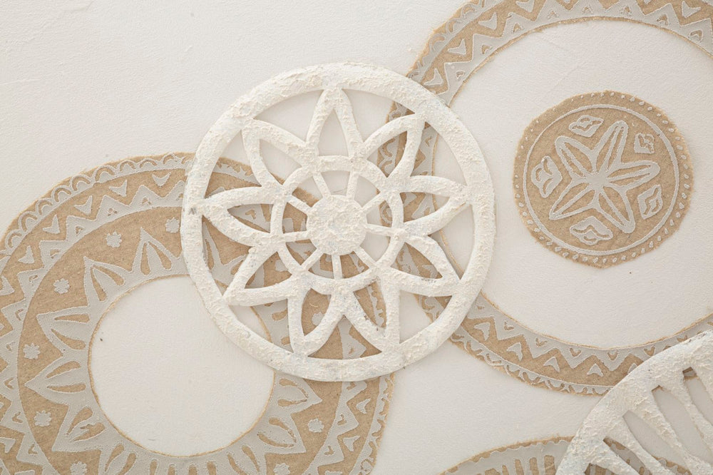 Beige Geometrische Kreise Gemälde