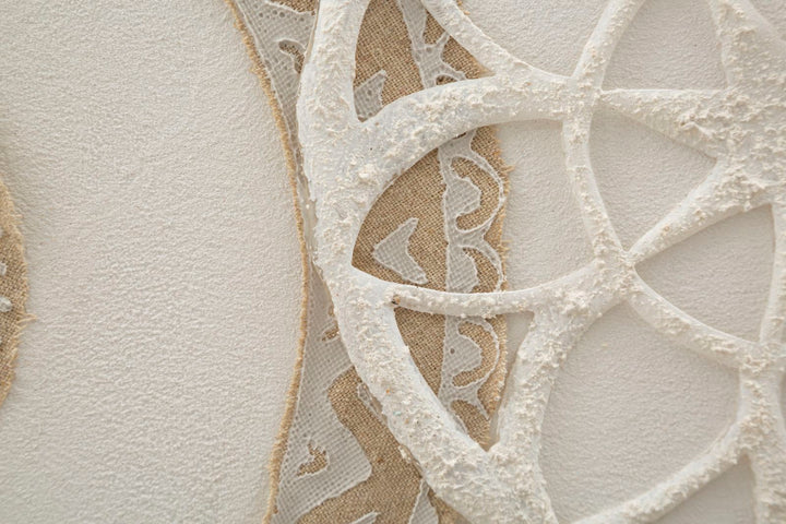Beige Geometrische Kreise Gemälde