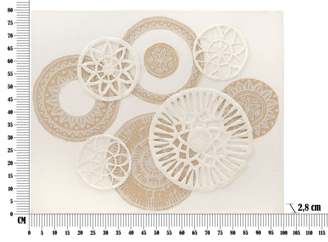Beige Geometrische Kreise Gemälde