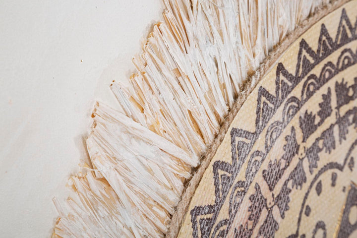 Beige runde Mandala Wandmalerei
