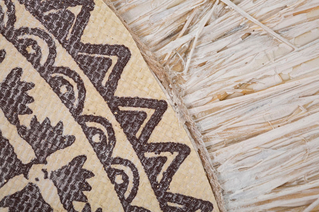 Beige runde Mandala Wandmalerei