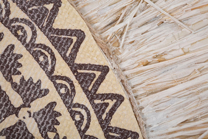 Beige runde Mandala Wandmalerei