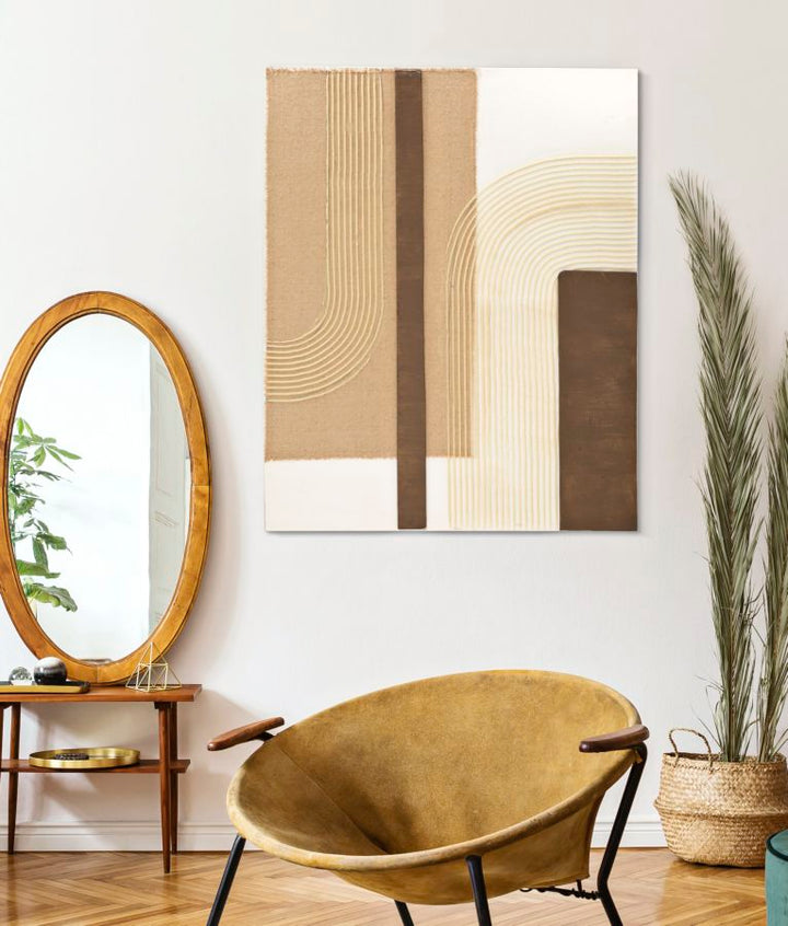 Modernes abstraktes böhmisches geometrisches Wandgemälde