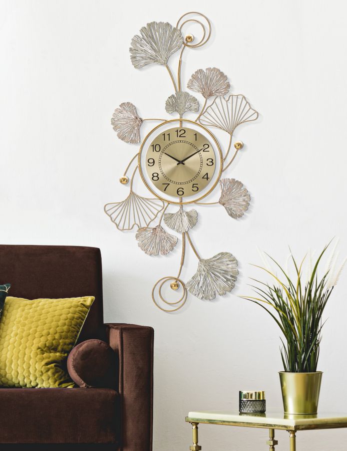 3D Floral Metall Wanduhr