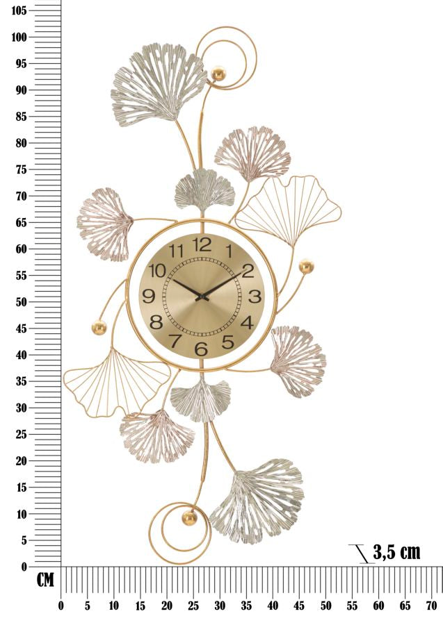 3D Floral Metall Wanduhr