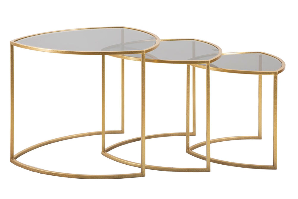 3er Set Nest Couchtische Dreieck Platten Moderner Stil