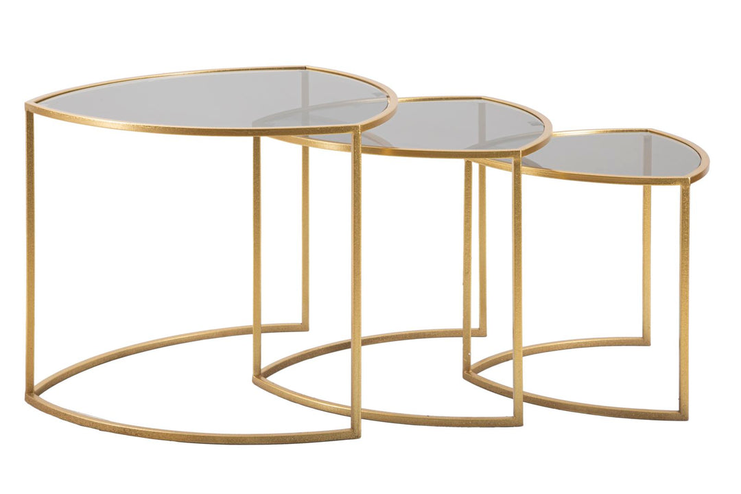 3er Set Nest Couchtische Dreieck Platten Moderner Stil