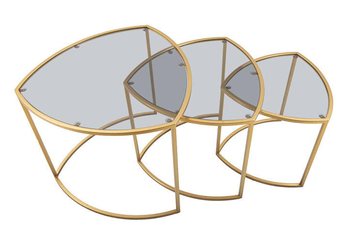 3er Set Nest Couchtische Dreieck Platten Moderner Stil