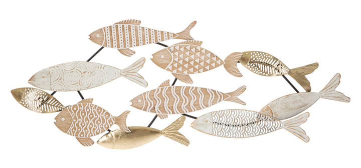 Metall und Holz Fisch Fisch Wanddekoration