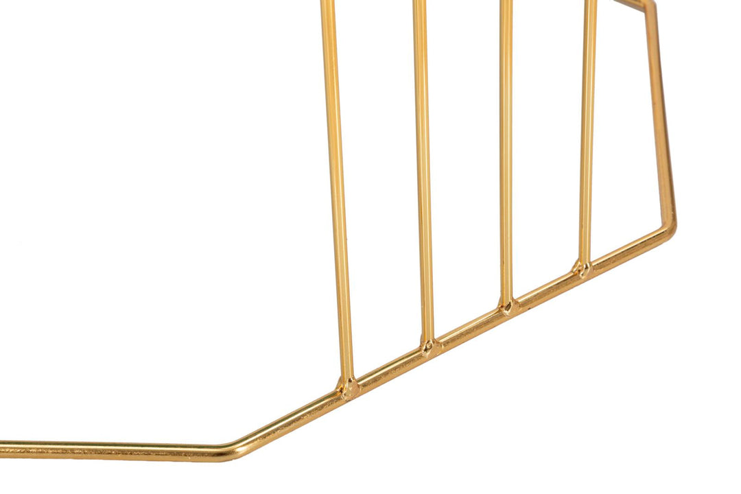 Achteckiger Couchtisch aus Goldmetall und Glas