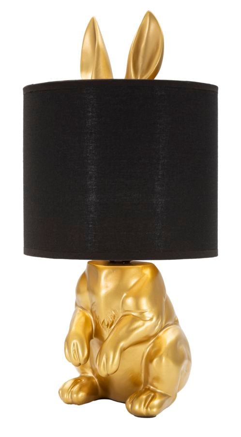 Moderne Kaninchen-Tischlampe in Gold und Schwarz