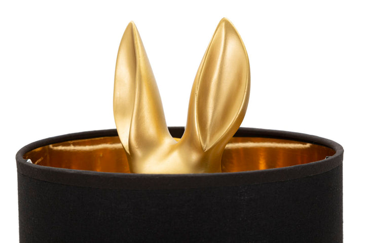 Moderne Kaninchen-Tischlampe in Gold und Schwarz