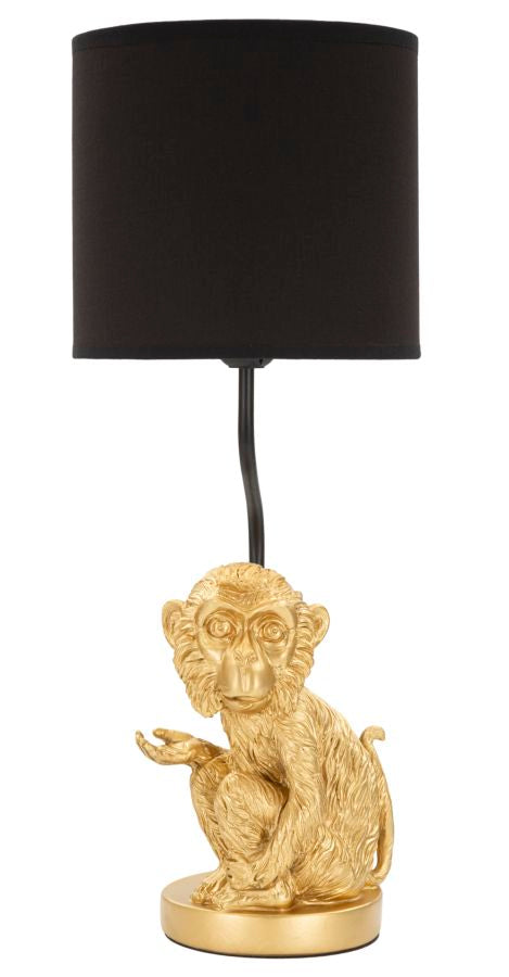 Moderne Affen-Tischlampe in Gold und Schwarz