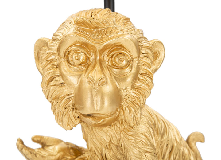Moderne Affen-Tischlampe in Gold und Schwarz