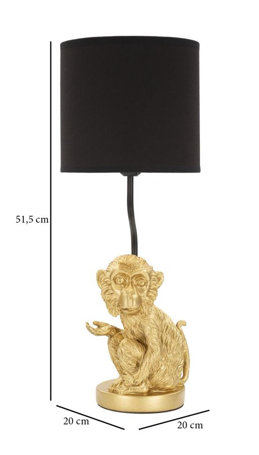 Moderne Affen-Tischlampe in Gold und Schwarz