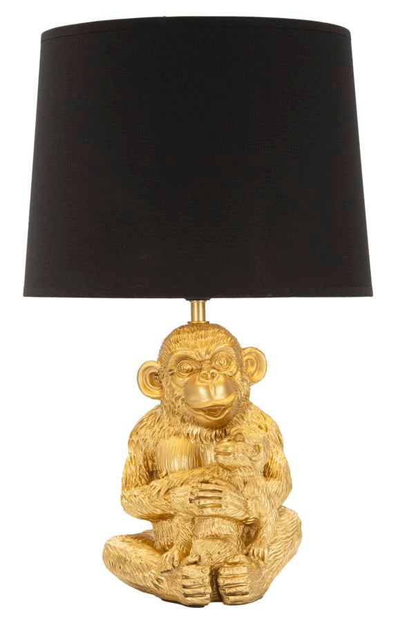 Moderne Affen-Tischlampe in Gold und Schwarz