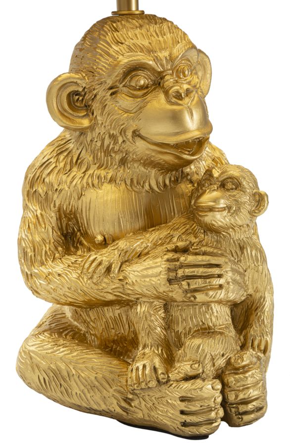Moderne Affen-Tischlampe in Gold und Schwarz