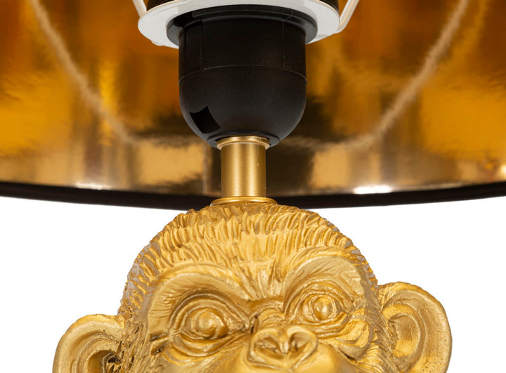 Moderne Affen-Tischlampe in Gold und Schwarz