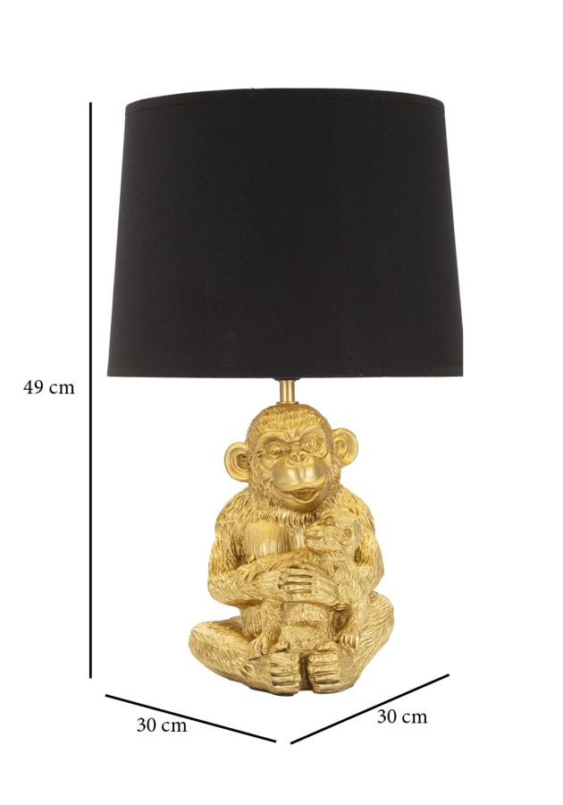 Moderne Affen-Tischlampe in Gold und Schwarz