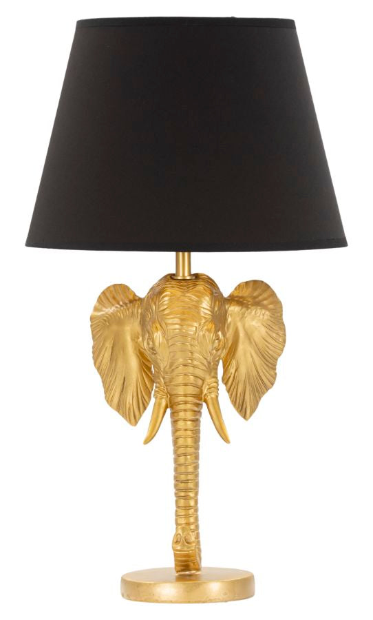 Moderne Elefanten-Tischleuchte in Gold und Schwarz