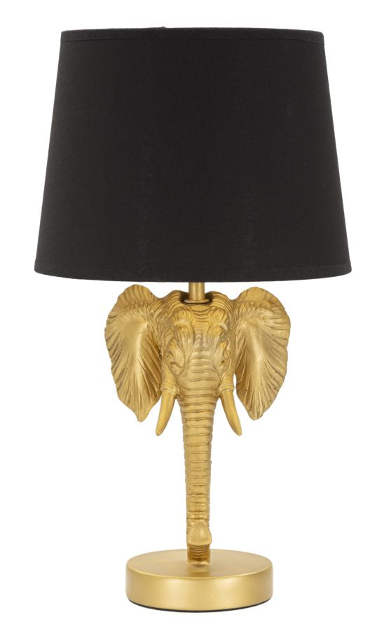 Moderne Elefanten-Tischleuchte in Gold und Schwarz