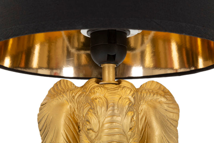 Moderne Elefanten-Tischleuchte in Gold und Schwarz
