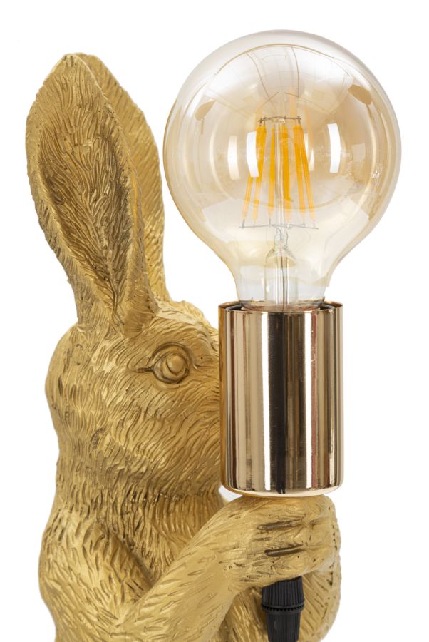 Goldene Kaninchen Tischlampe