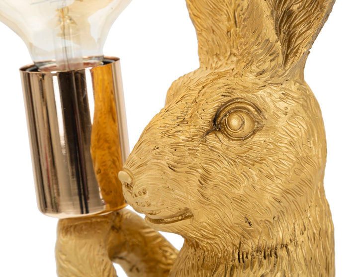Goldene Kaninchen Tischlampe