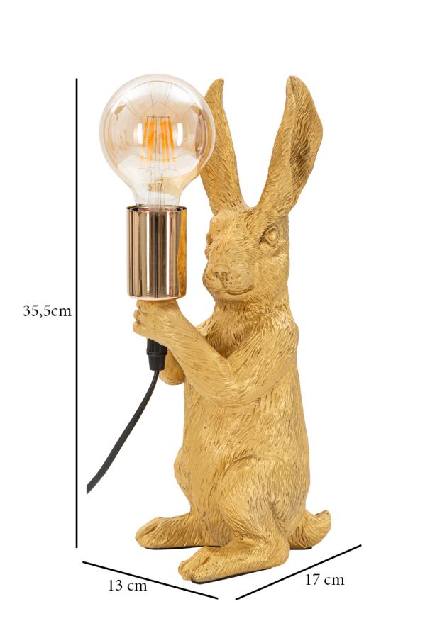 Goldene Kaninchen Tischlampe