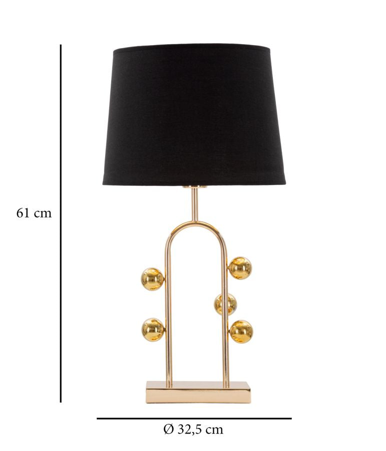 Moderne Tischlampe in Gold und Schwarz