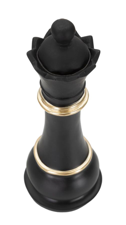 Schwarz & Gold Dame Schachfigur (Moderne Skulptur)