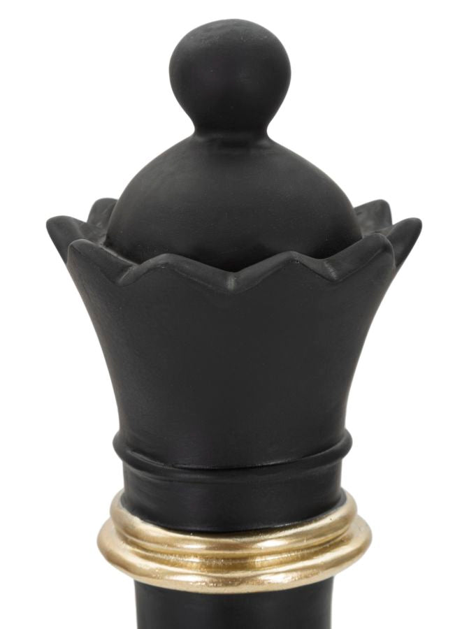 Schwarz & Gold Dame Schachfigur (Moderne Skulptur)
