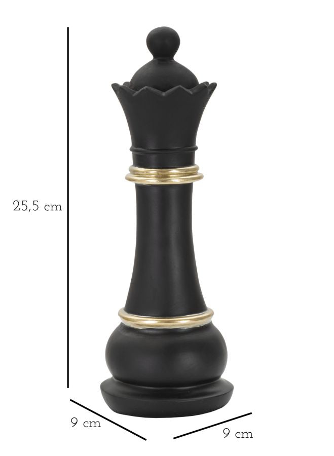 Schwarz & Gold Dame Schachfigur (Moderne Skulptur)