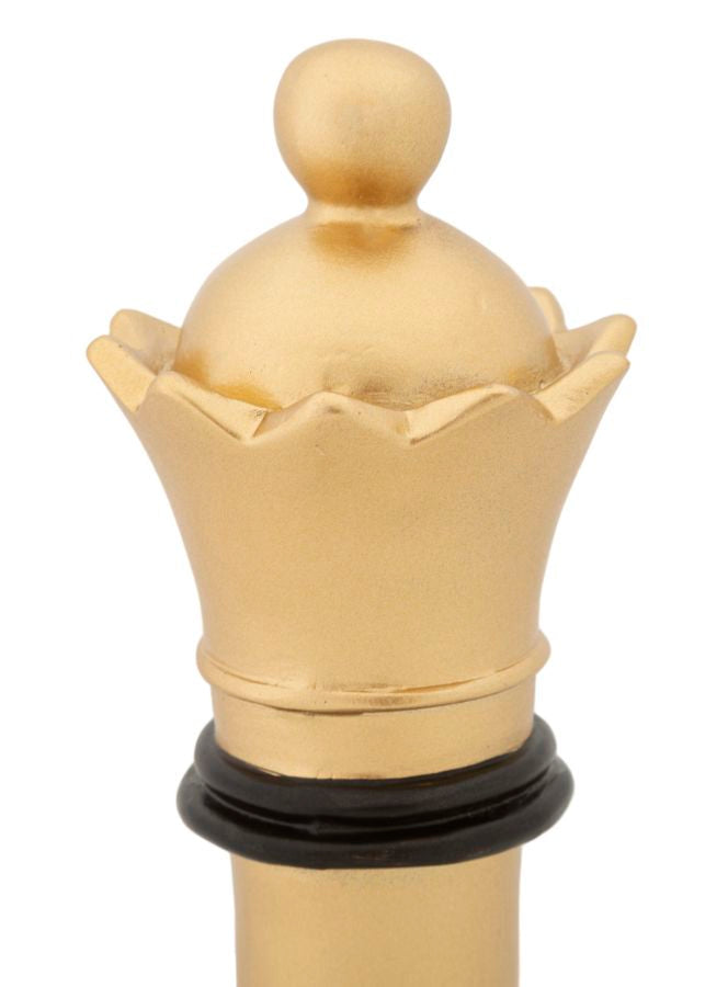 Gold & Schwarze Dame Schachfigur (Moderne Skulptur)