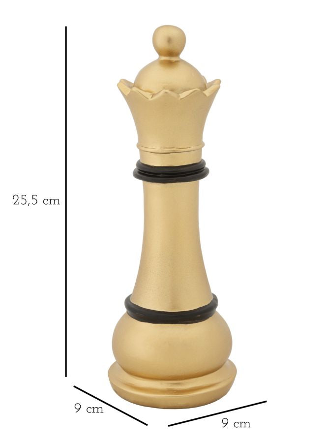 Gold & Schwarze Dame Schachfigur (Moderne Skulptur)