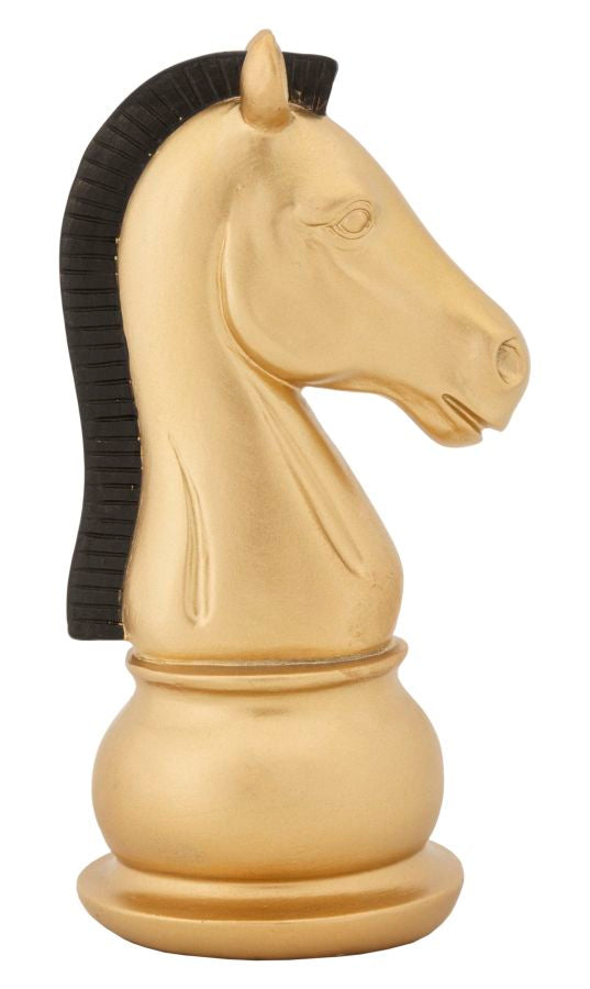 Gold & Schwarz Ritter Schachfigur (Moderne Skulptur)