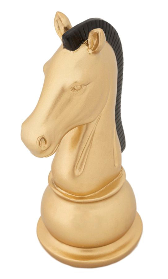 Gold & Schwarz Ritter Schachfigur (Moderne Skulptur)