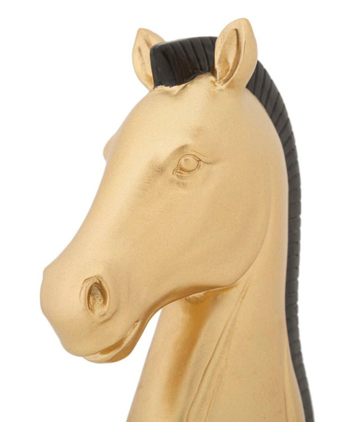 Gold & Schwarz Ritter Schachfigur (Moderne Skulptur)
