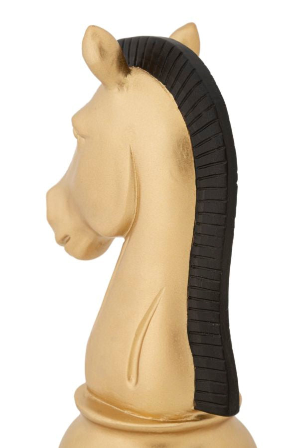 Gold & Schwarz Ritter Schachfigur (Moderne Skulptur)