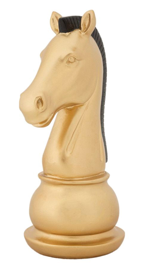 Gold & Schwarz Ritter Schachfigur (Moderne Skulptur)