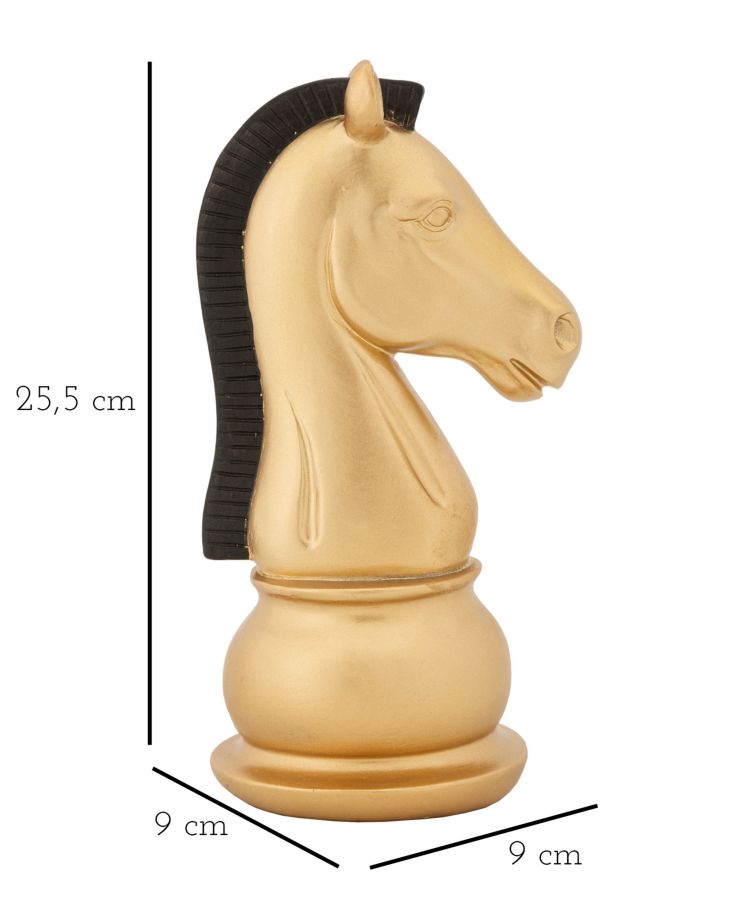 Gold & Schwarz Ritter Schachfigur (Moderne Skulptur)