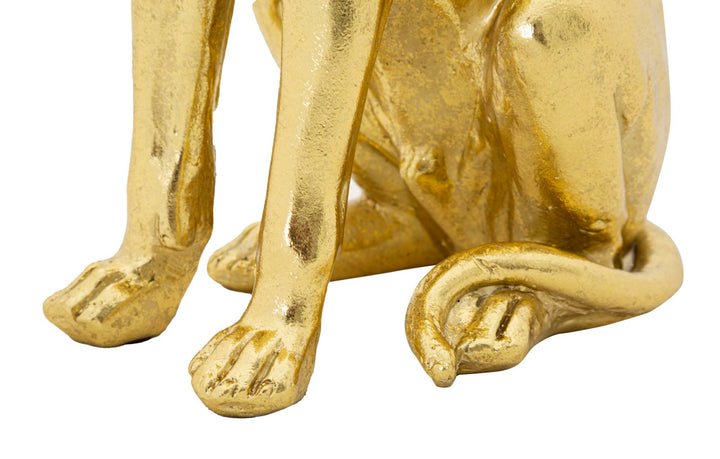 Goldene Hundestatue mit Krone (Moderne Dekoration)